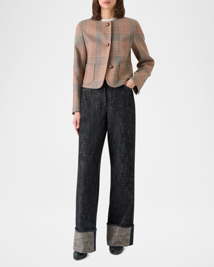 Akris punto Glen Plaid Wool Jacket | Neiman Marcus