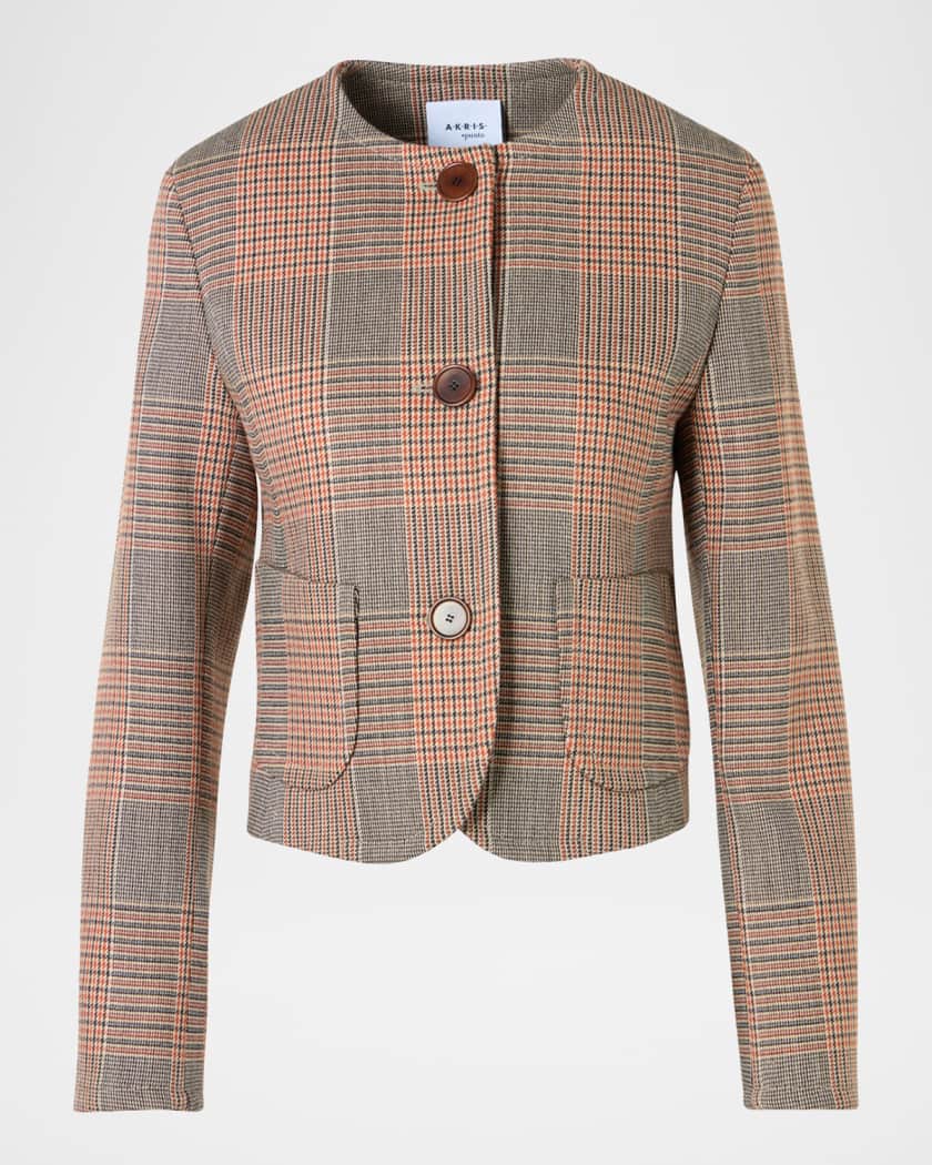 Akris punto Glen Plaid Wool Jacket | Neiman Marcus