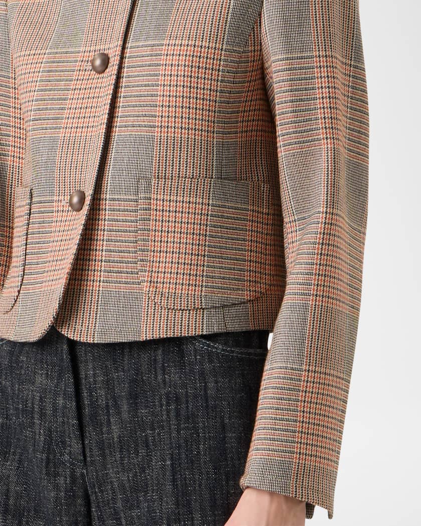 Akris punto Glen Plaid Wool Jacket | Neiman Marcus