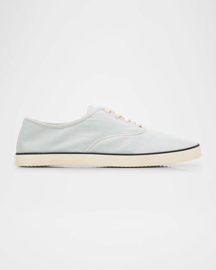 Miu Miu Logo Lace-Up Canvas Sneakers | Neiman Marcus