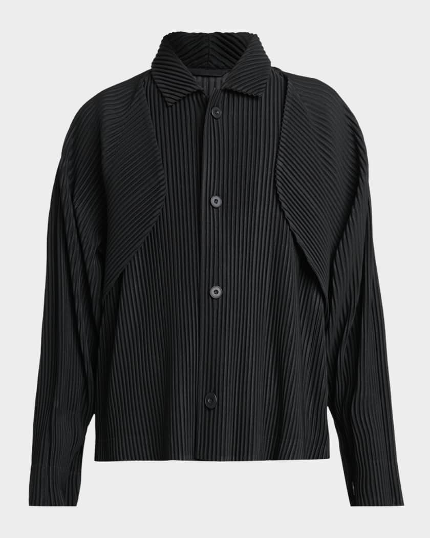 Homme Plisse Issey Miyake Men's Pleated Button-Down Shirt | Neiman