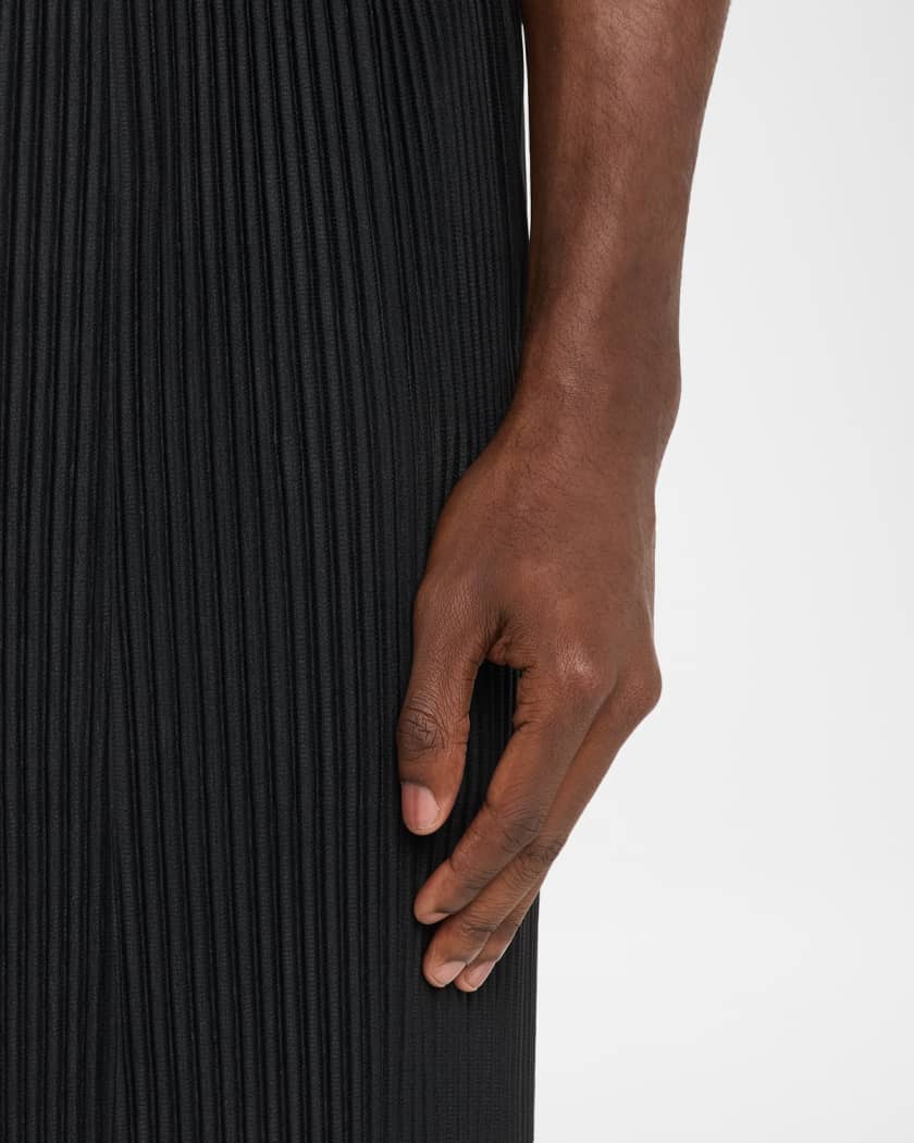 Homme Plisse Issey Miyake Men's Pleats Cropped Wide-Leg Trousers