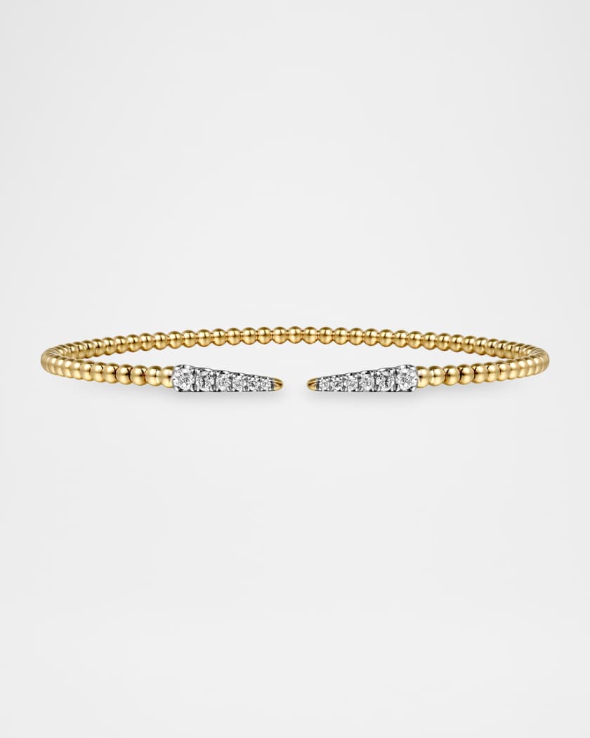 Gabriel & Co 14K Yellow Gold Bujukan Diamond Spikes Split Bangle