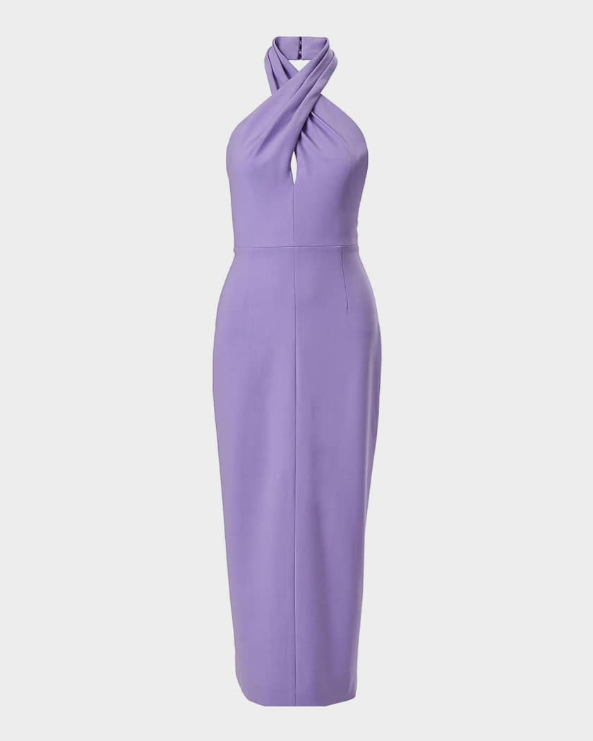 knee length dresses for ladies SOFIA FRINGE HIGH SLIT MIDI DRESS IN PURPLE – AKIRA