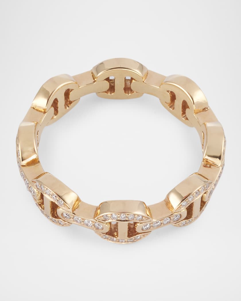 Hoorsenbuhs Dame Tri-Link Antiquated Ring with Diamonds | Neiman