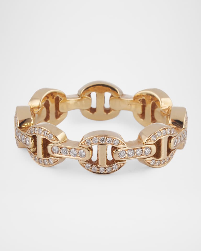 HOORSENBUHS リング DAME TRI-LINK US8 Hoorsenbuhs Dame Tri-Link Antiquated Ring with Diamonds | Neiman