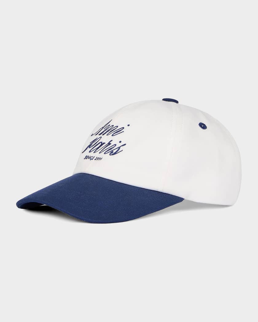Ami Paris Men's Embroidered Logo Bicolor Canvas Baseball Cap