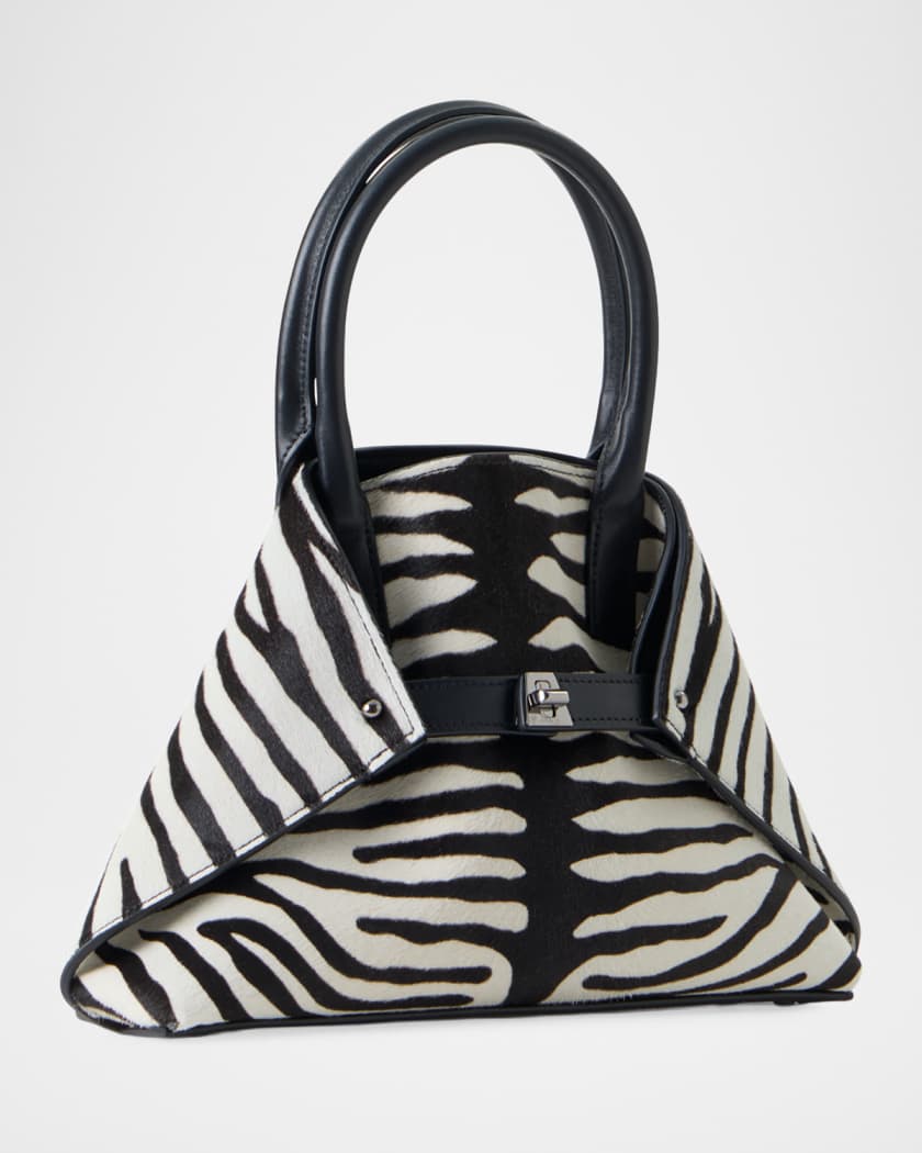 Akris Ai Small Zebra-Print Top-Handle Tote Bag | Neiman Marcus