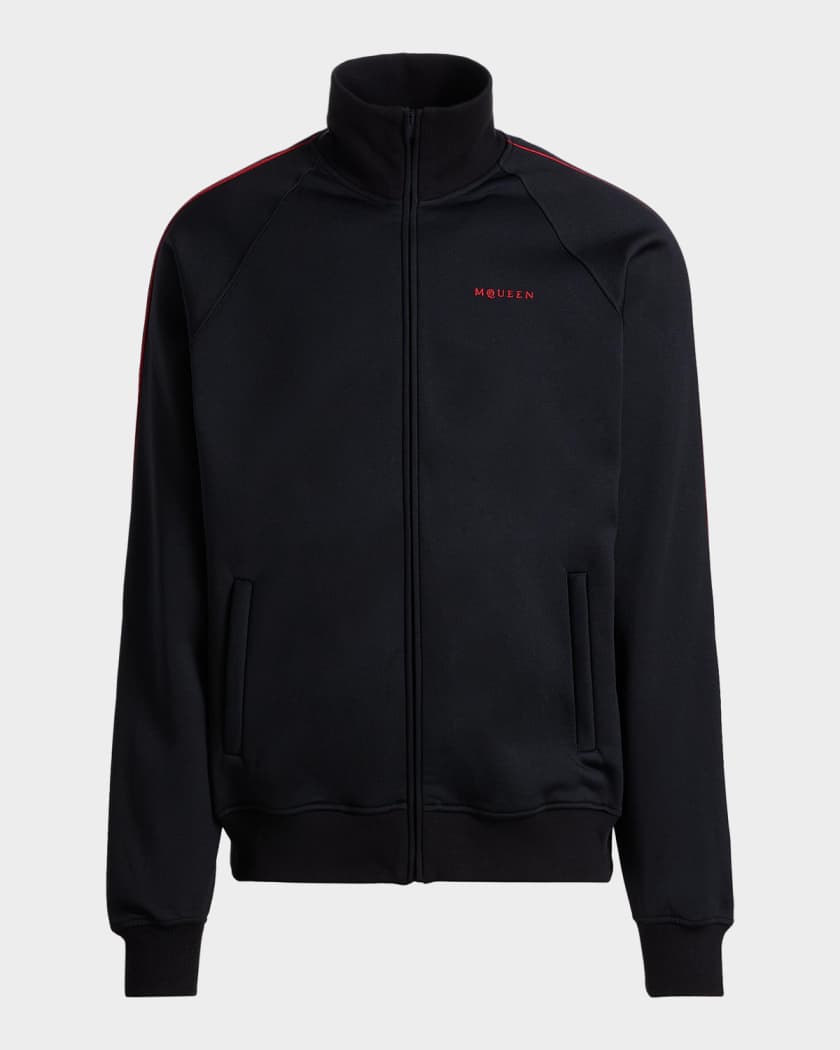 McQueen Men's Logo Cotton-Blend Track Jacket | Neiman Marcus