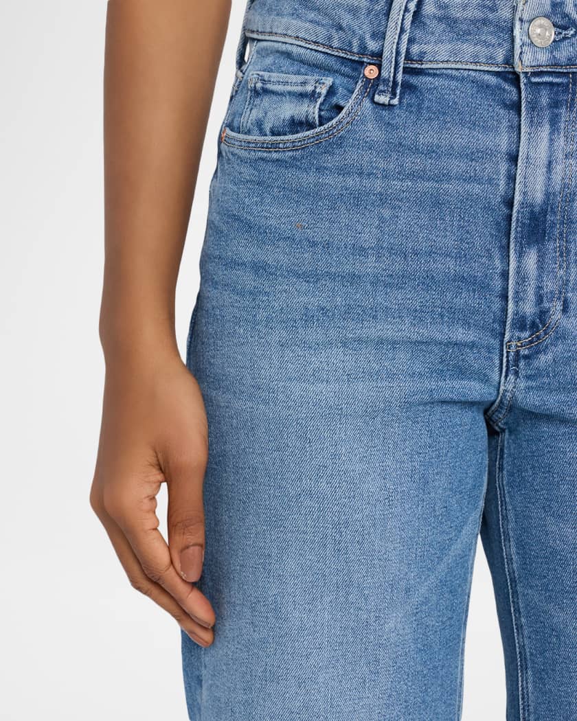 PAIGE Anessa Wide Raw-Hem Jeans | Neiman Marcus