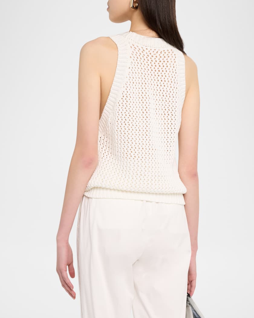 sheller sleeve less ribbon slit knit 【公式通販】
