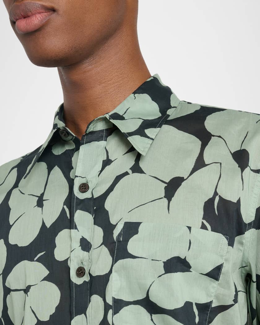Dries Van Noten Men's Corbino Floral Cotton Button-Down Shirt