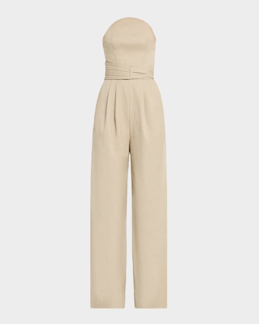 パンツ ETHOSENS ear name jumpsuit Et Ochs Crosby Strapless Pleated Suiting Jumpsuit | Neiman Marcus