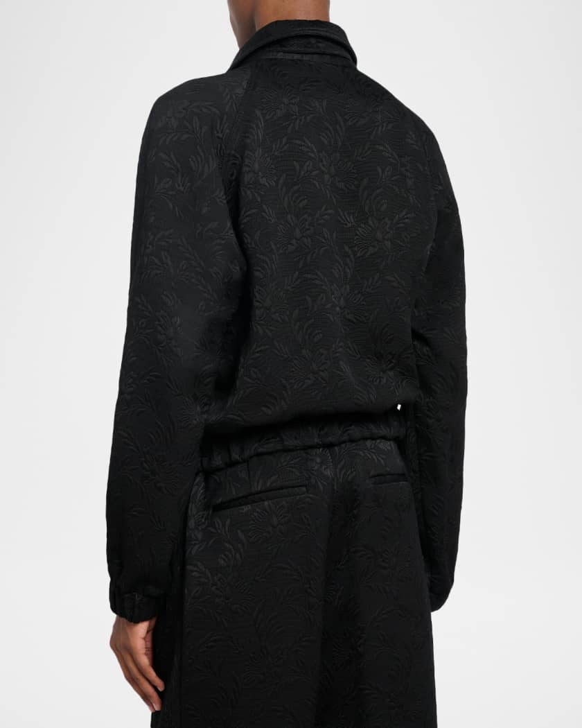 Dries Van Noten Men's Vinnys Floral Jacquard Full-Zip Jacket