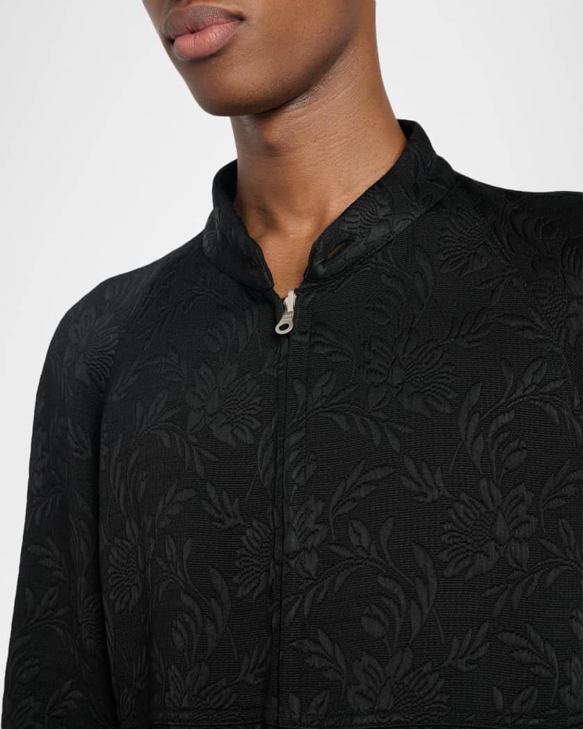 Dries Van Noten Men's Vinnys Floral Jacquard Full-Zip Jacket