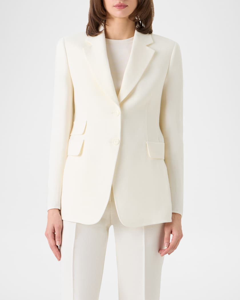 Akris Arie Double-Faced Linen-Wool Jacket | Neiman Marcus