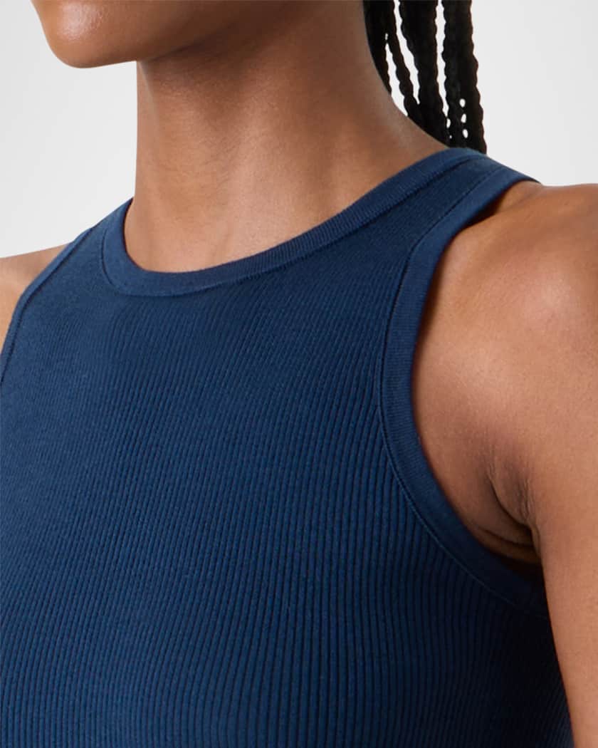 Akris Silk-Cotton Sleeveless Rib-Knit Top | Neiman Marcus