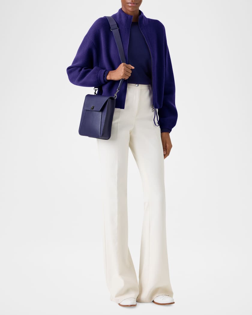 Akris Cashmere Pique Zipped Short Cardigan | Neiman Marcus