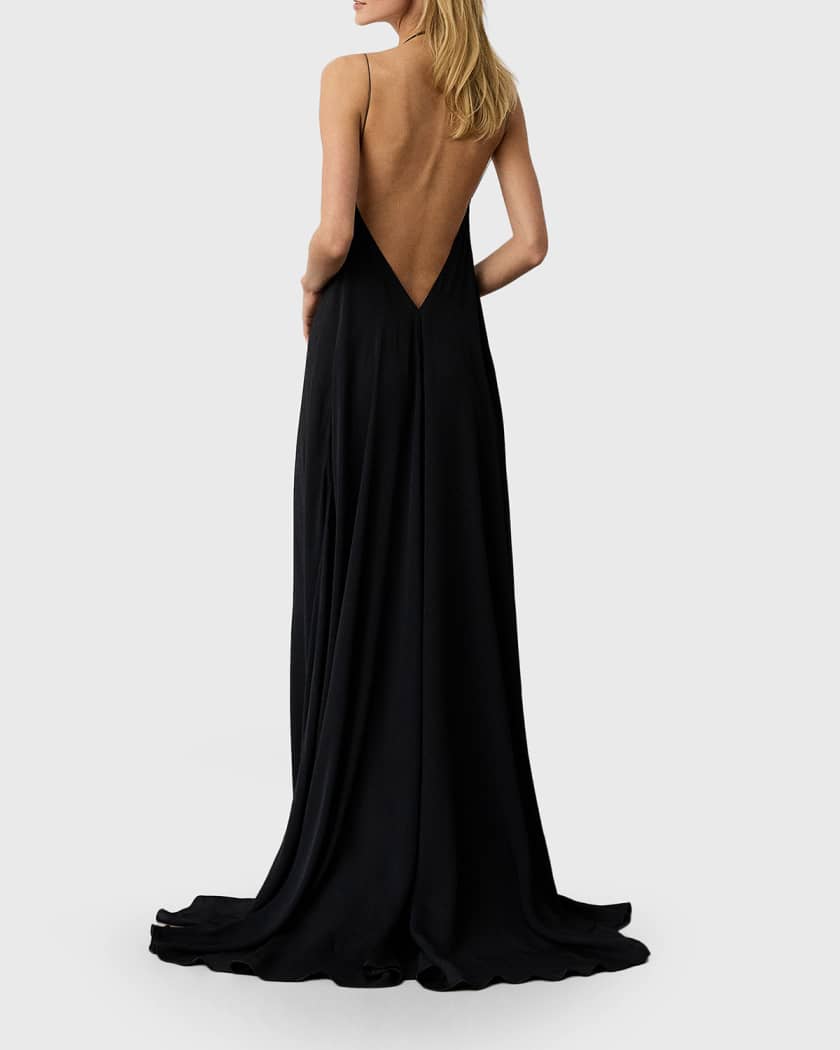 Ralph Lauren Collection Sleeveless Chain-Strap Backless Gown | Neiman Marcus