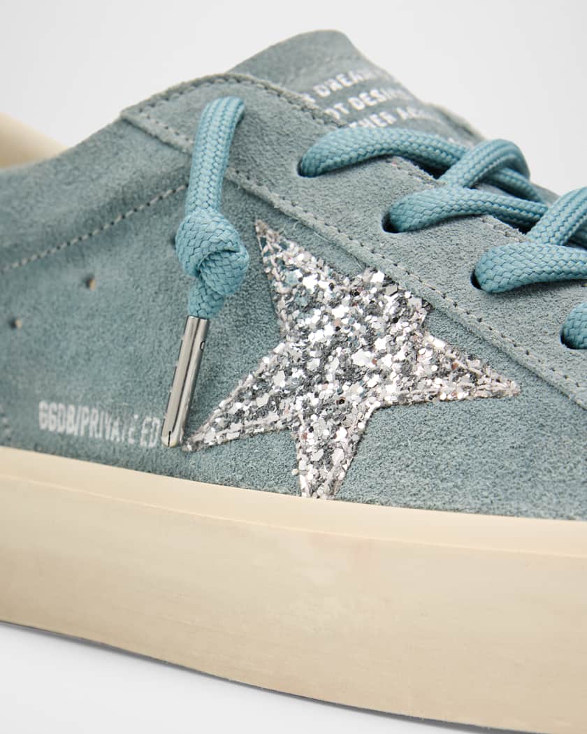 Golden Goose Hi Star Suede Glitter Low-Top Sneakers | Neiman Marcus