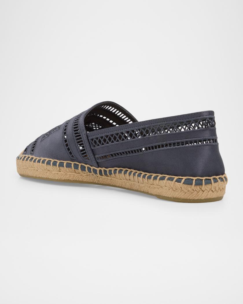 Tory Burch Open-Weave Satin Espadrilles | Neiman Marcus display picture 1