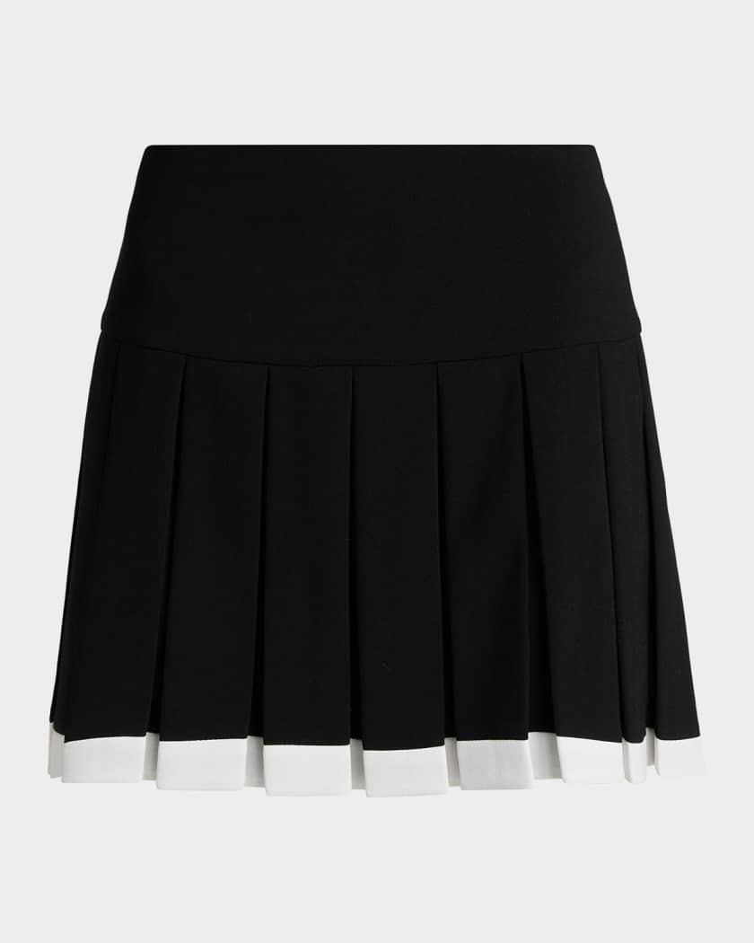 ALICE + OLIVIA Emilie Box Pleated Miniskirt | Neiman Marcus