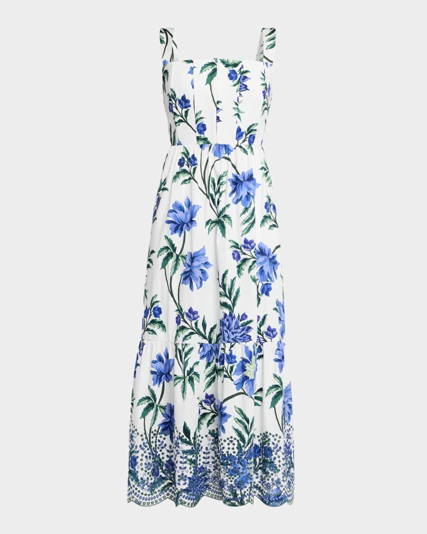 embroidered flower midi dress Floral Lace Midi Dress– Teuta Matoshi main image 0