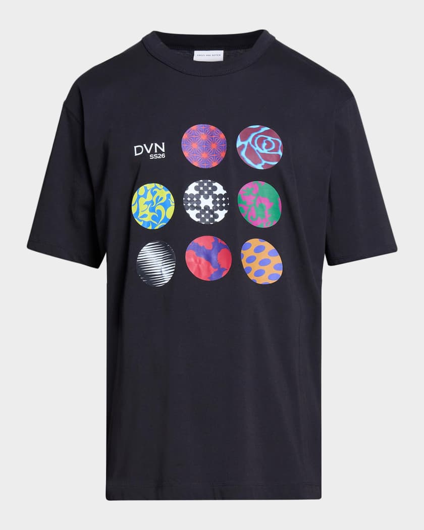Dries Van Noten Men's Artwork Graphic Cotton T-Shirt | Neiman Marcus