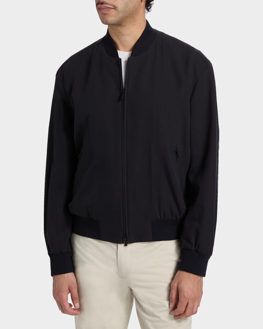 Giorgio Armani Men's Cotton-Blend Bomber Jacket | Neiman Marcus