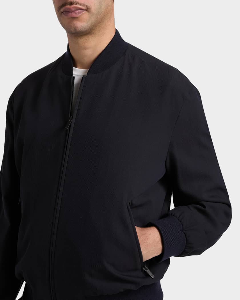Giorgio Armani Men's Cotton-Blend Bomber Jacket | Neiman Marcus