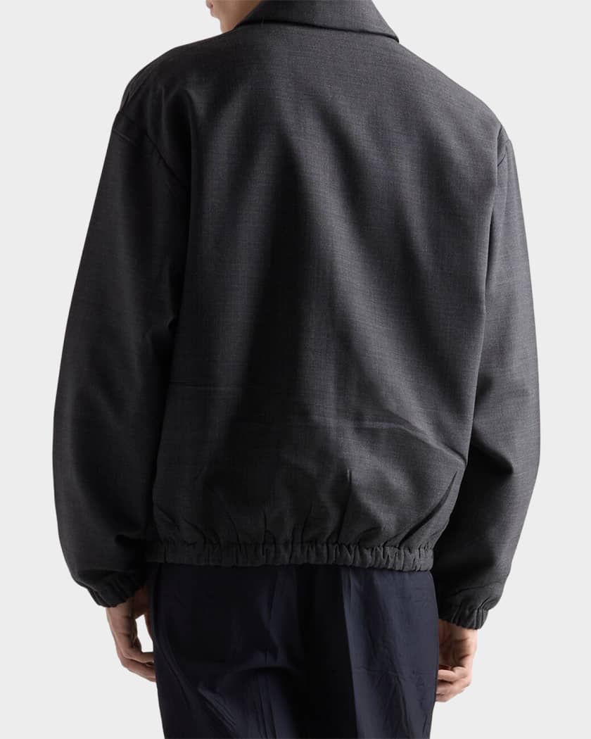 Prada Men's Wool Zip Blouson Jacket | Neiman Marcus