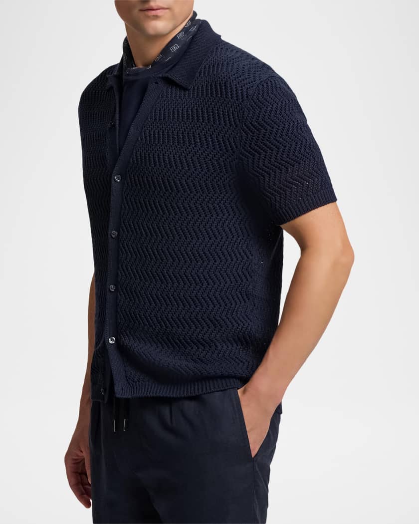 Ralph Lauren Purple Label Men's Cotton Textured Knit Short-Sleeve