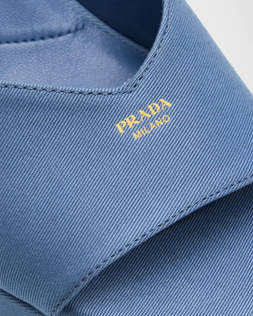 Prada 65mm Canvas Platform Sandals | Neiman Marcus