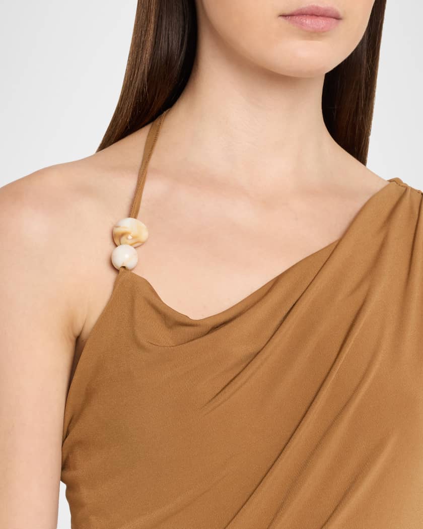 Significant Other Women's Amren Bead-Detail Draped Jersey Minidress - Cedar - Size 4