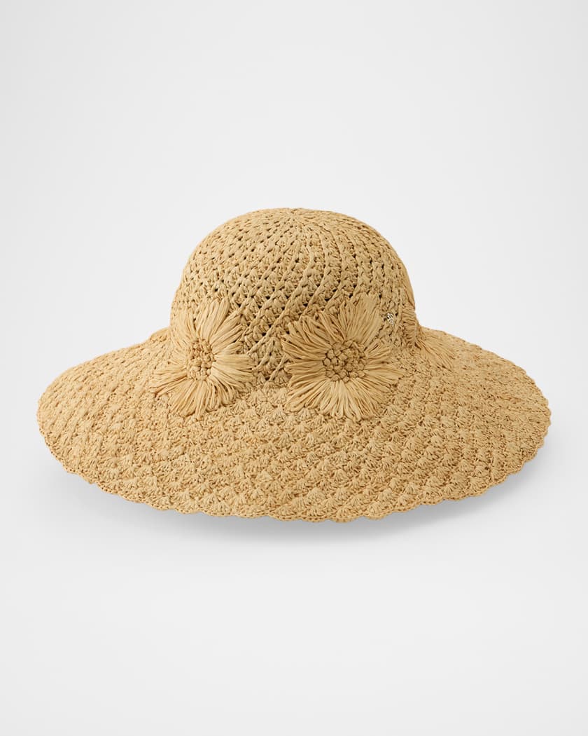 Helen Kaminski Nadia Raffia Crochet Sun Hat | Neiman Marcus