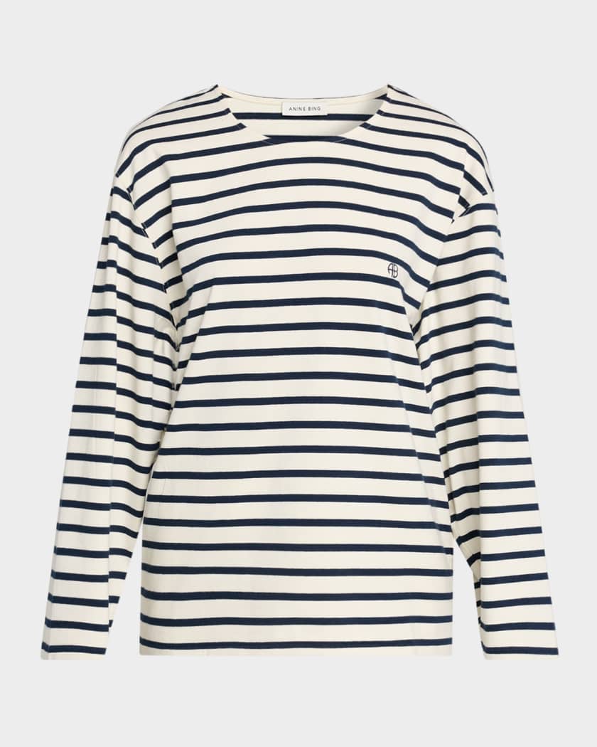 ANINE BING Newton Stripe Long-Sleeve Tee | Neiman Marcus