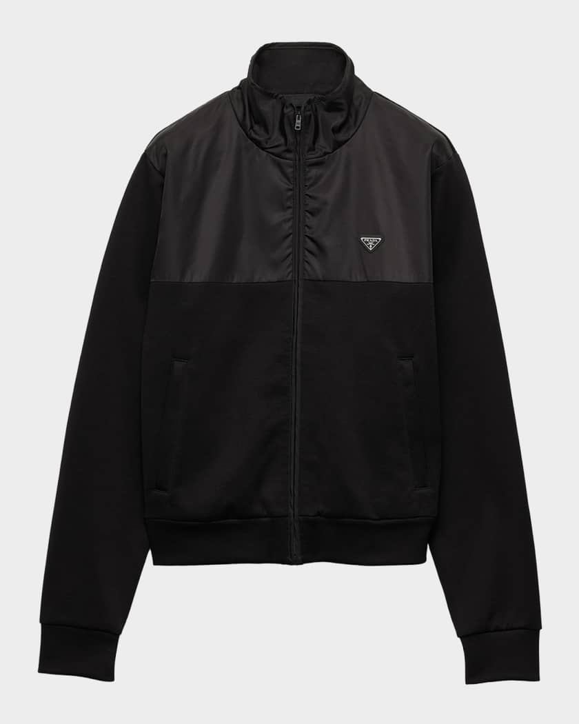 Prada Men's Cotton Fleece Zip Jacket | Neiman Marcus