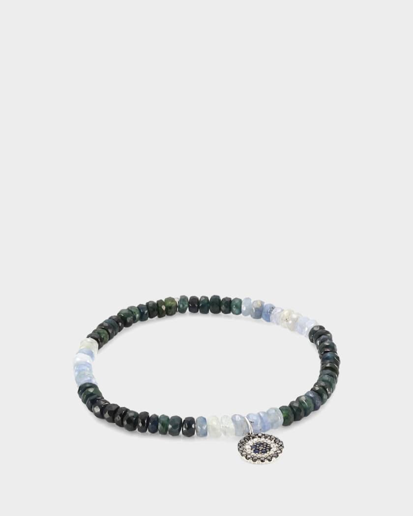 Sydney Evan 14K Diamond and Sapphire Small Evil Eye Charm on