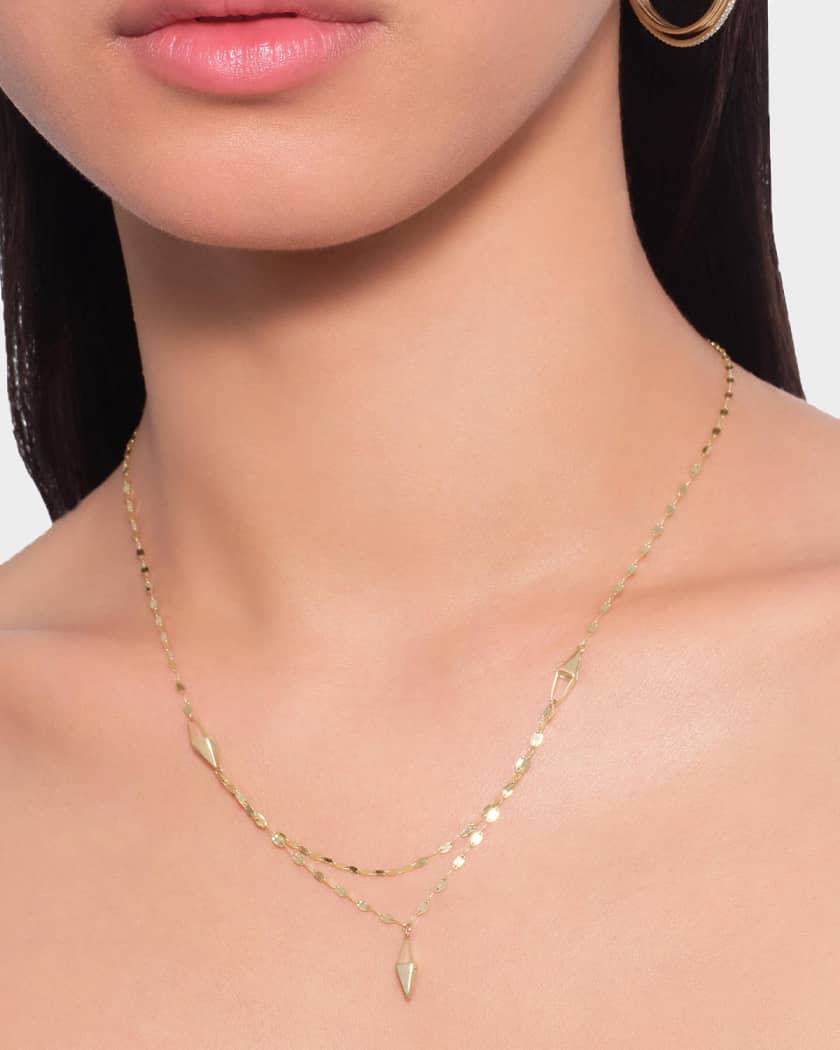 LANA 14K Triangular-Link Double Strand Necklace | Neiman Marcus