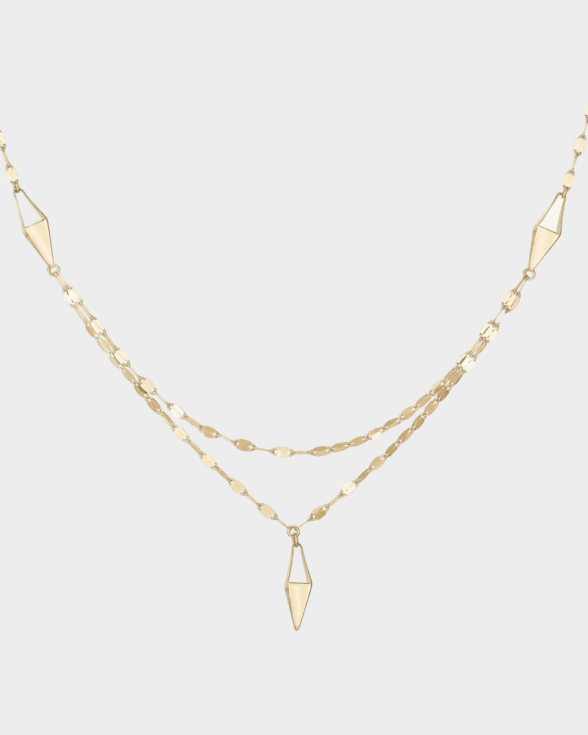 LANA 14K Triangular-Link Double Strand Necklace | Neiman Marcus