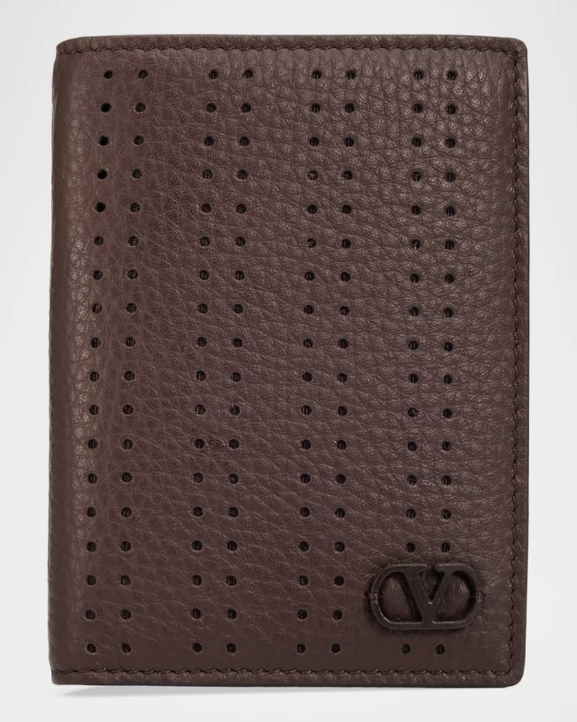 Valentino Garavani Perforated Leather VLogo Card Holder | Neiman