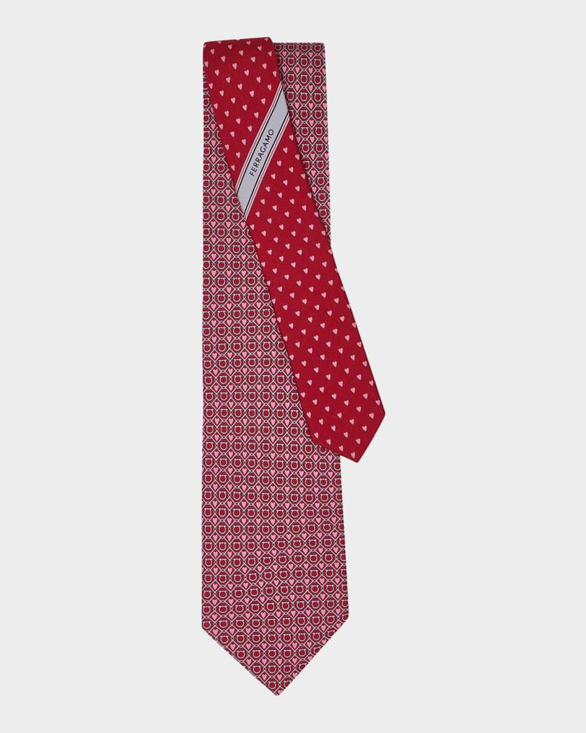 Ferragamo Men's Heart and Gancio Silk Tie | Neiman Marcus