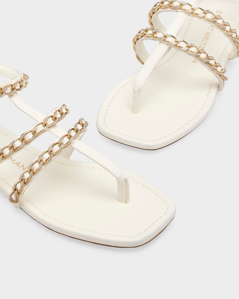 Stuart Weitzman Soluxe Crystal Leather Caged Sandals | Neiman Marcus