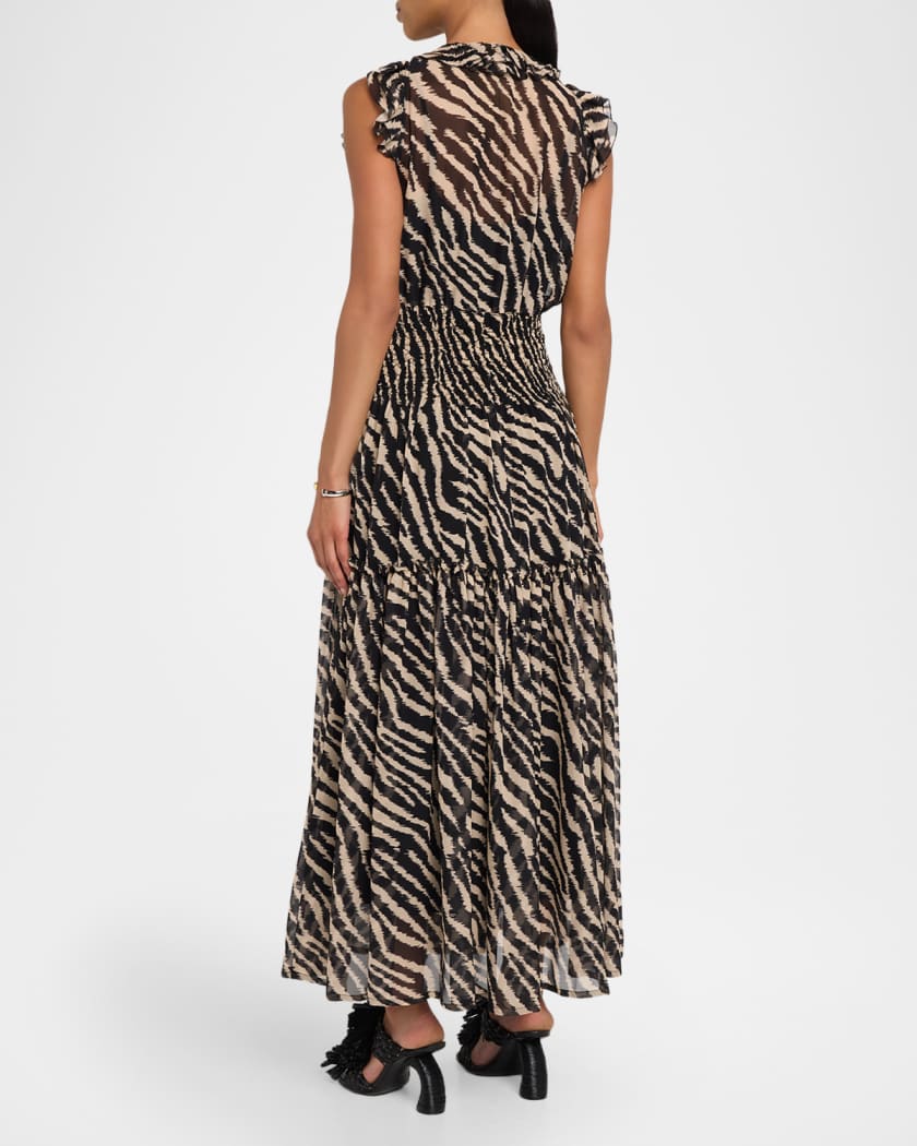 chinese dress ladies Raven Chiffon Maxi Dress Leo – CAMI NYC main image 0