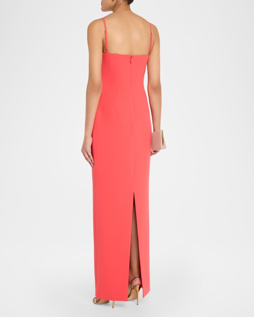 Rachel Gilbert Franca Crystal-Strap Column Gown | Neiman Marcus