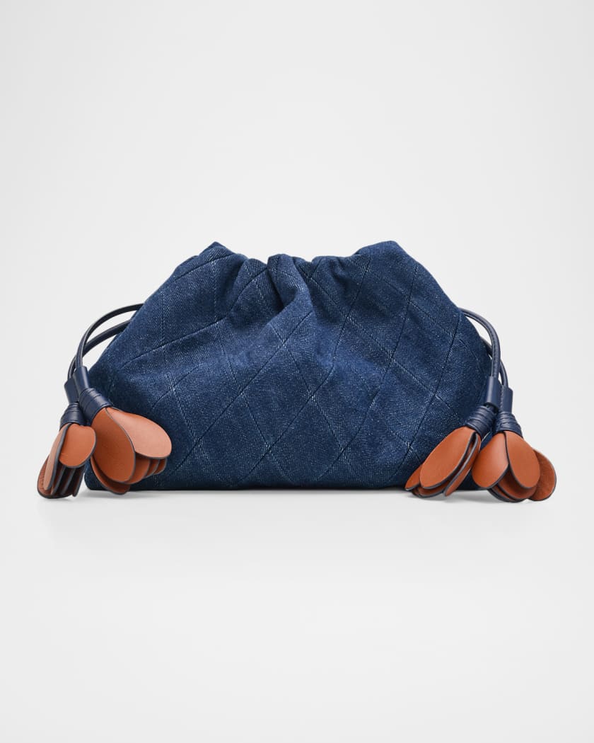 Zimmermann Cloud 91 Medium Cotton Denim Clutch Bag | Neiman Marcus