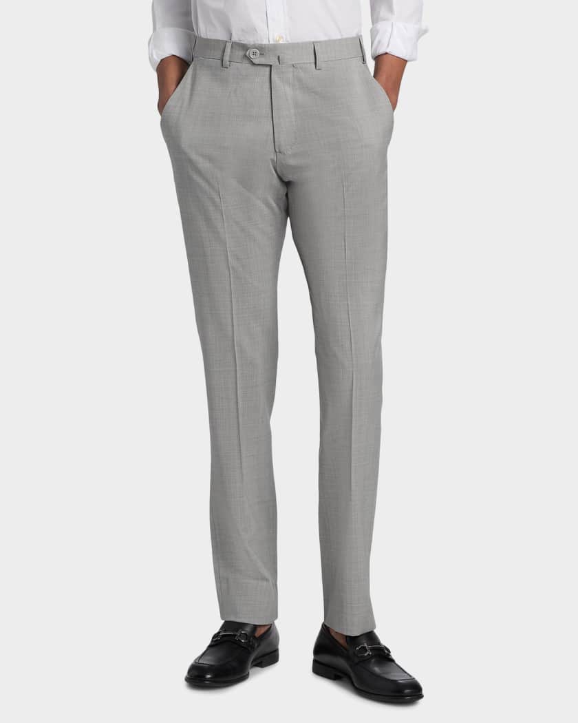 パンツ EMPORIO ARMANI wool slacks Emporio Armani Men's Wool Sharkskin Flat-Front Trousers | Neiman