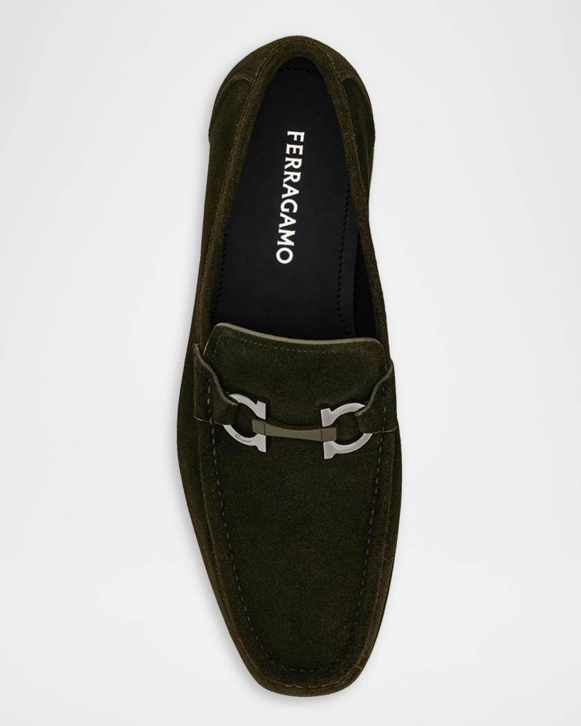 Ferragamo Men\'s  Suede Gancio-Bit Loafers Ferragamo Men main image 2