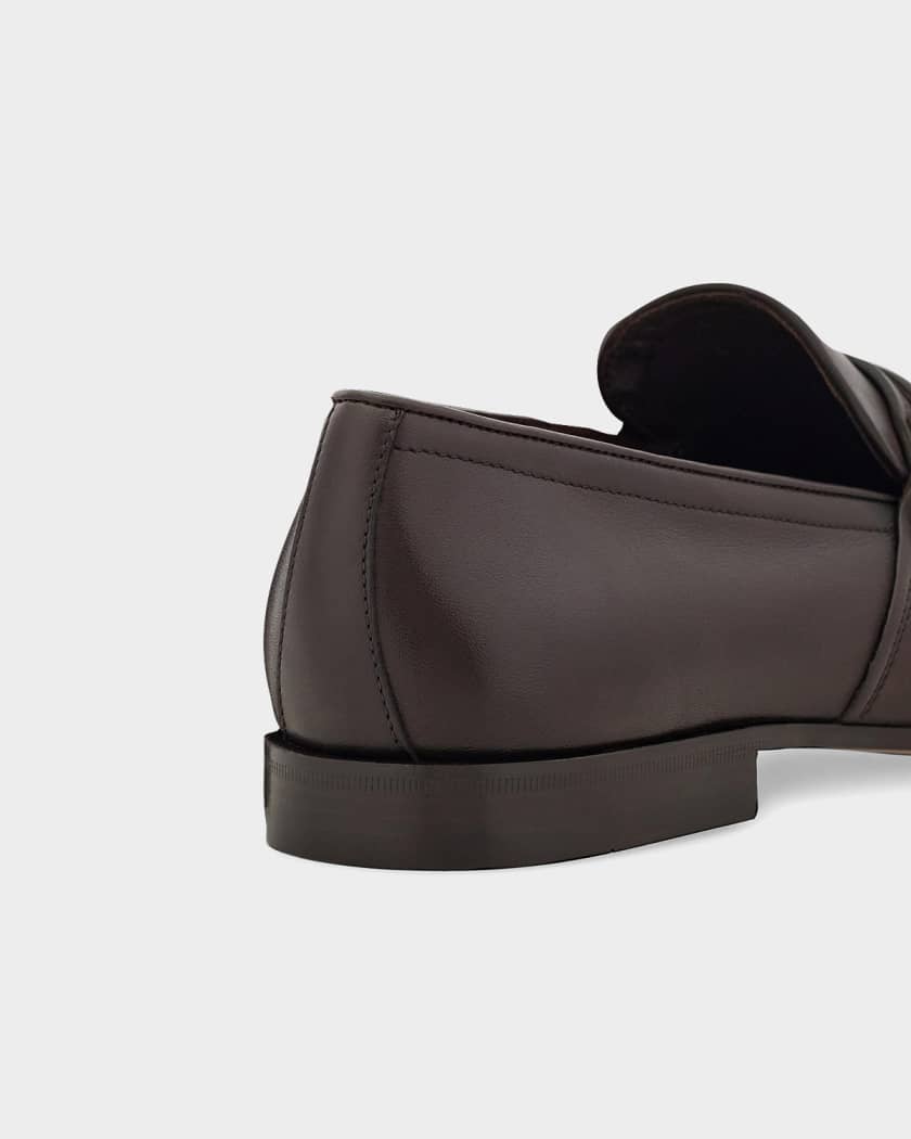 Ferragamo Men's Side-Gancio Leather Loafers | Neiman Marcus