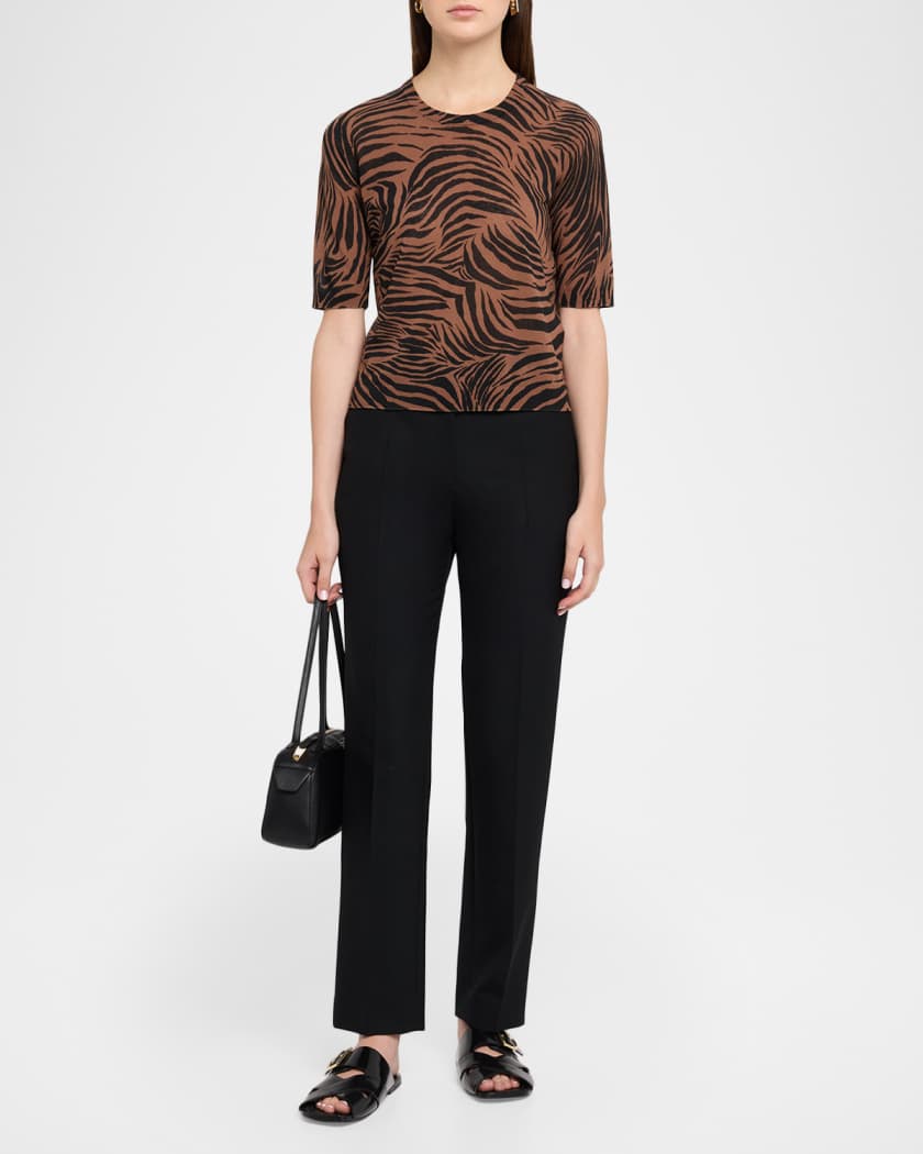 Max Mara Studio Mstago Zebra Cotton Top | Neiman Marcus
